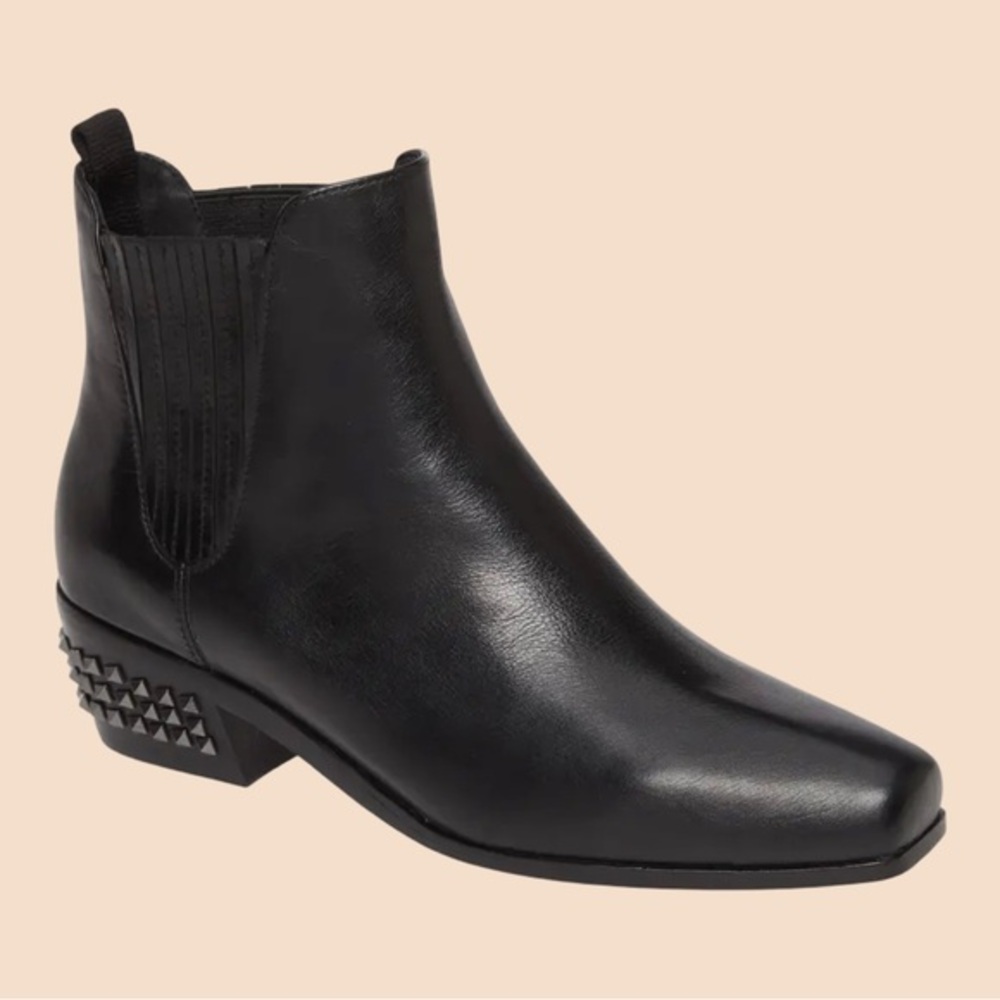 Donald J. Pliner Milann Black Ankle Booties with Studded Heel - Picture 2 of 6